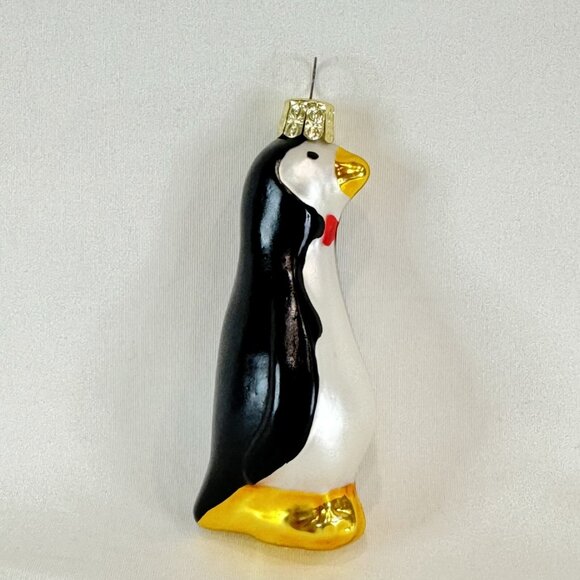Vintage Penguin Bird With Red Bow Tie Christmas Tree Ornament 3.5" - Picture 3 of 3
